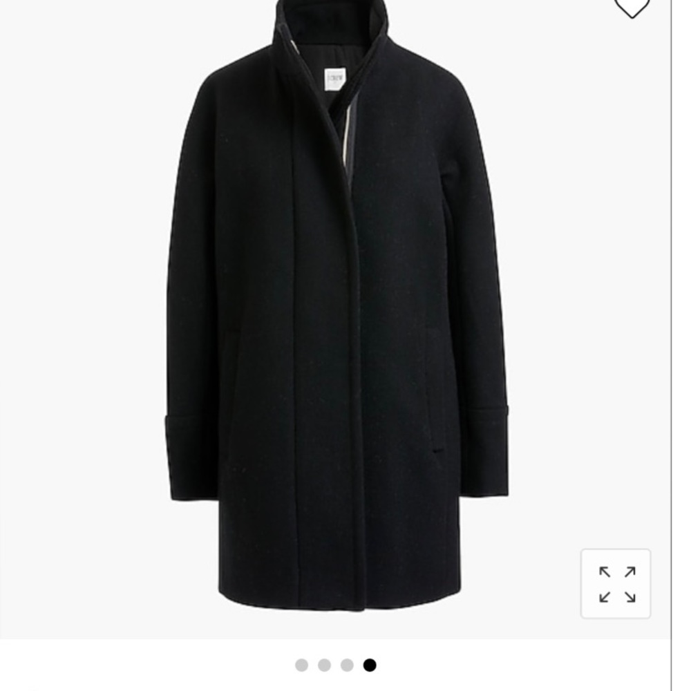 NWT JCrew Black wool blend city coat.  Size 10 sold out. - Picture 3 of 16